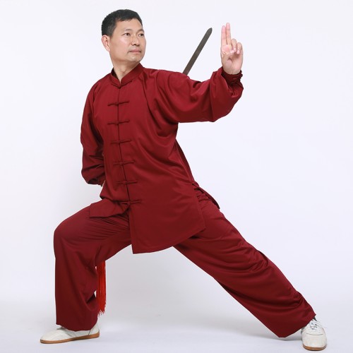 男式竹纤维悬垂度抗皱凉爽舒适防臭纯色套装练功晨练太极服