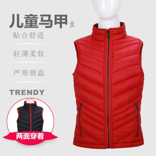 儿童透气双面穿轻薄防水防风时尚快干保暖棉马甲
