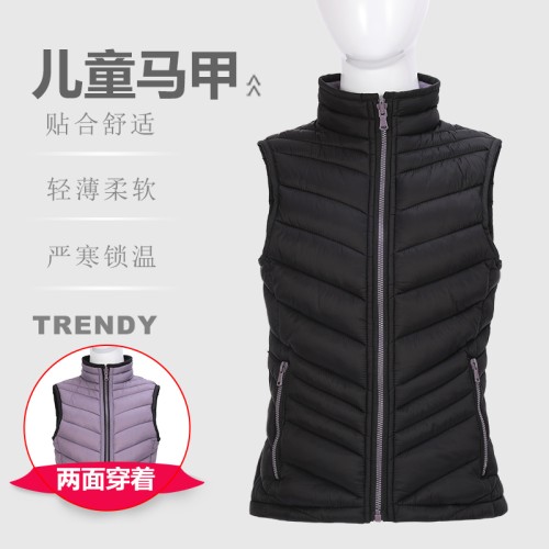 儿童透气双面穿轻薄防水防风时尚快干保暖棉马甲