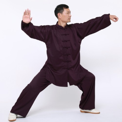 男式冬季抗寒复合绒布悬垂度抗皱凉爽舒适防臭纯色套装晨练太极服