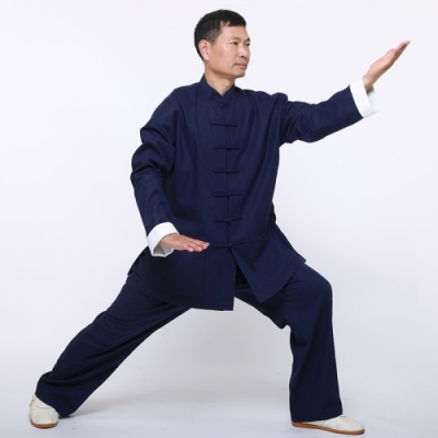 【梭织】 太极服男夏季唐装中国风武术套装中老年运动练功服比赛表演服春秋