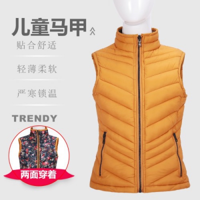 儿童透气双面穿轻薄防水防风时尚快干保暖棉马甲