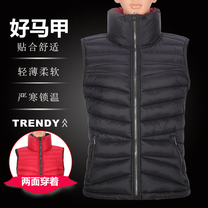 时尚快干透气双面穿轻薄防水防风女式保暖棉衣背心马甲